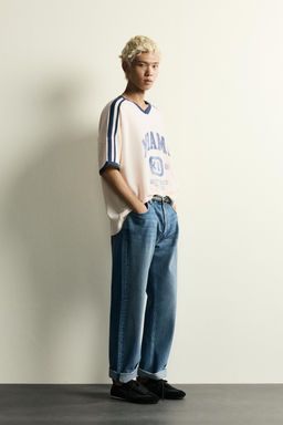 CAMISETA RELAXED FIT ESTAMPADO F?TBOL RETRO / Blanco roto - Zara фото 4