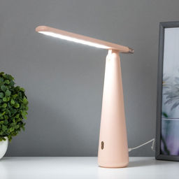 Лампа настольная RISALUX «Страйк», светодиодная, 3 режима, USB, розовая, 6.8×6.8×28.5 см
