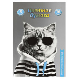 Цена за 4 шт. Цветная бумага арт. 69948 КОТ В ХУДИ