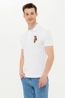 U. S. Polo Assn Мужская белая базовая футболка с воротником-поло - U.s. polo assn фото 2