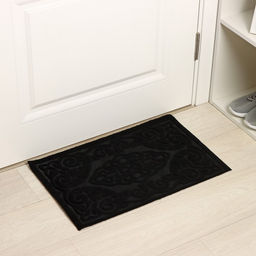 Коврик влаговпитывающий придверный Доляна «Восточная сказка», без окантовки, 38×58 см, чёрный