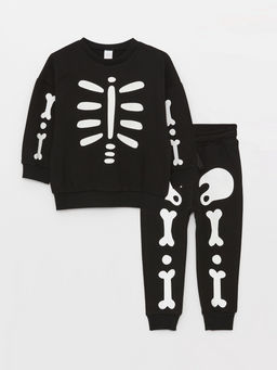 Bisiklet Yaka Erkek Bebek Sweatshirt ve E?ofman Alt 2li