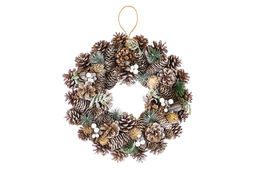 Новогоднее украшение венок 34*34*8 см Снежный лес круг - Elan gallery фото 7