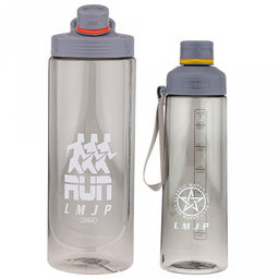 Бутылка пластмассовая для воды (напитков), набор 2 штуки: 0,8л д7,8см h26см, герметичная, закручивающаяся крышка с поильником, с колпачком, ремешок, фильтр, мерная шкала; 2,2л д10,7см h32см, герметичная, закручивающаяся крышка с поильником, с колпачк - Домашняя мода фото 2