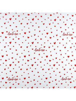 Плёнка для цветов упаковочная тишью влагостойкая Люблю, белая, 0.6?10 м