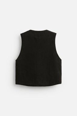 DENIM WAISTCOAT WITH POCKETS - Zara фото 7