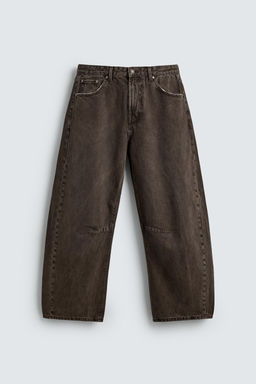PANTAL?N BARREL FIT LAVADO / Marr?n - Zara фото 7