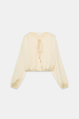 SATIN BALLOON BLOUSE - Zara фото 20