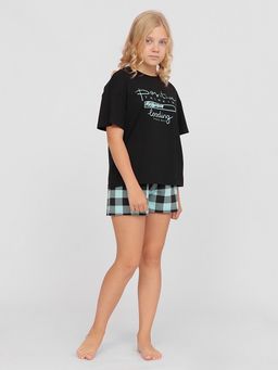 CRB wear/CSJG 50099-43 Комплект для девочки (футболка, шорты),голубой/Ex.Cherubino