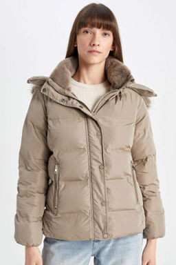 Su Itici Puffer Sisme Mont Kapusonlu Fermuar C?tc?t Kapmal? Cepli - Defacto фото 2