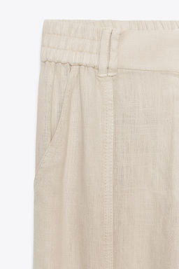LINEN BLEND JOGGER TROUSERS - Zara фото 14