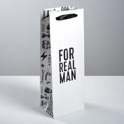 Пакет под бутылку For real man, 36 13 10 см