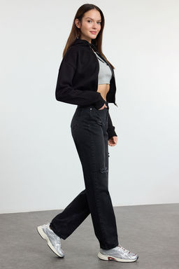 TRENDYOLMILLA Mavi Y?rt?kl? Yuksek Bel Uzun Straight Jeans TWOAW24JE00033  фото 16