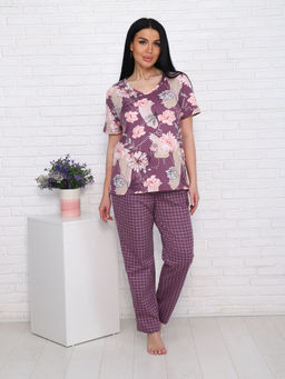 Костюм с брюками (00991, бордовый)