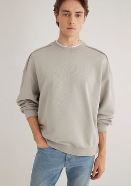 Dikis Detayl? Gri Basic Sweatshirt