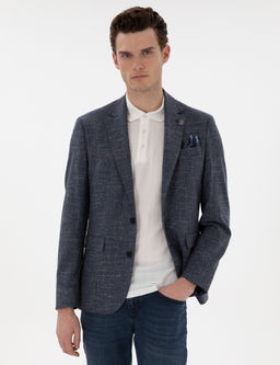 Lacivert Slim Fit Ceket