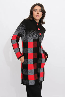 ЗЛАТА Кардиган К 675 ст/красный микс