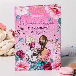 Диплом Самой близкой и любимой подруги, А5, 21 х 15 см.