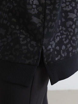 Leopar Desenli Oversize Kad?n Sweatshirt Tunik