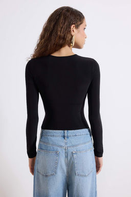 Siyah Aksesuar Detayl? Buzgulu Alttan C?tc?tl? Party Body TPRSS26BD00006