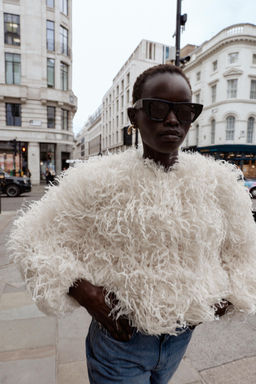 FEATHER FRINGE METALLIC THREAD JACKET - Zara фото 11