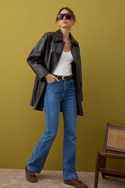 Mavi Yuksek Bel Comfort/Esnek Ispanyol Paca Flare Jeans TWOAW26JE00047