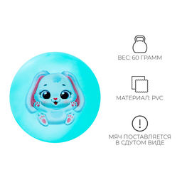 Мяч детский ZABIAKA Зайчонок, d=22 см, 60 г, цвет МИКС  фото 6