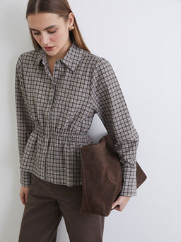 Beli B?zg?l? Ekose Kad?n G?mlek