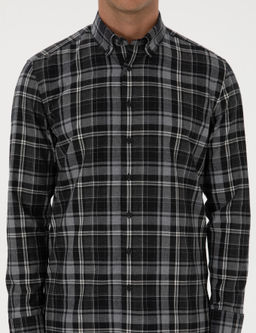 Siyah Ekose Regular Fit Uzun Kollu G_mlek - Pierre cardin фото 6