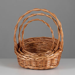 Корзин плетёная для хранения Hleda, ива, бежевая, набор 3 шт.