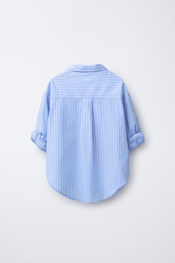 STRIPED POPLIN SHIRT AND RIBBED T-SHIRT PACK - Zara фото 3