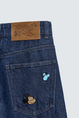 EMBROIDERED WIDE-LEG JEANS HARRY LAMBERT FOR ZARA X DISNEY  фото 4