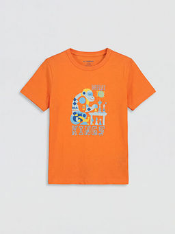 Bisiklet Yaka Bask?l? Erkek ?ocuk Ti??rt