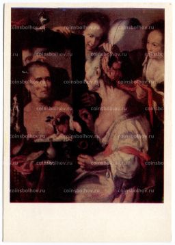 Открытка живопись Бернардо Строцци Старая Кокетка