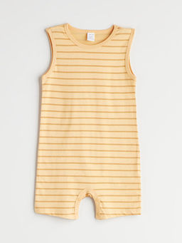 Bisiklet Yaka ?izgili Erkek Bebek Tulum