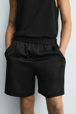 RELAXED FIT SATIN BERMUDA SHORTS - Zara фото 15