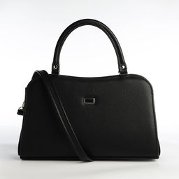 Сумка женская тоут на молнии, 31×10×20 см, однотонная, чёрная