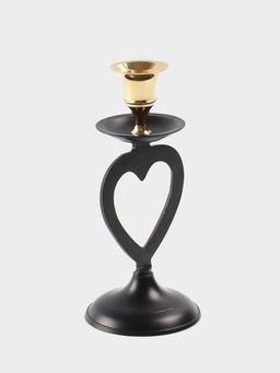 Подсвечник на 1 свечу, латунь, чёрный с золотом, 7?7.5?16.5 см