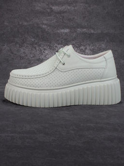 03-PDA169-4 GREEN Полуботинки женские (натуральная кожа)