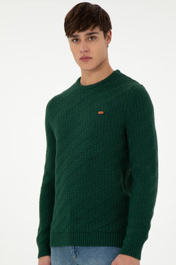 Erkek Slim Fit Bisiklet Yaka Koyu Ye_il Kazak - U.s. polo assn фото 3