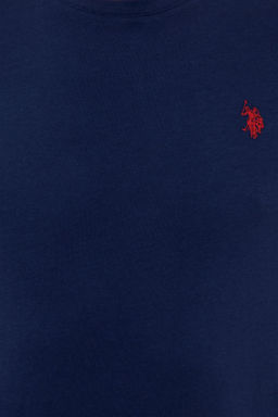 Мужская базовая футболка темно-синего цвета с круглым вырезом Неожиданная скидка в корзине - U.s. polo assn фото 6