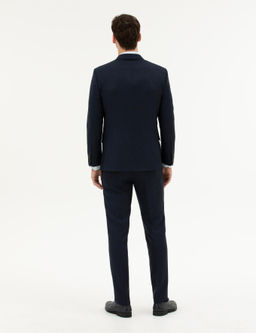 Lacivert Ex. Slim Fit Y_n Tak_m Elbise