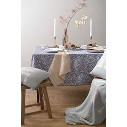 Скатерть из хлопка фиолетово-серого цвета с рисунком Спелая смородина, scandinavian touch, 180х180см