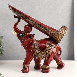 Подставка под бутылку полистоун «Слон с попоной с кисточками», 29×28×10.5 см