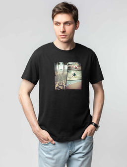 VILATTE / Футболка мужская черная с принтом  фото 2