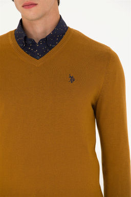 U. S. Polo Assn Мужской базовый свитер кокосового цвета - U.s. polo assn фото 7