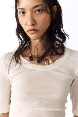 Camiseta de algod?n pima con escote en U - H&m фото 5