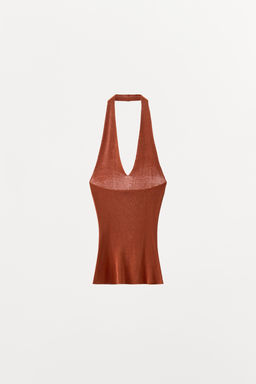 100% SILK SEAMLESS HALTER TOP - Zara фото 6