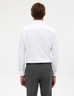 Beyaz Slim Fit Uzun Kollu G_mlek