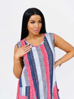 Платье женское, цвет синий красный